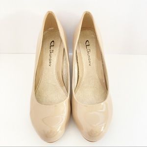 Chinese Laundry Nude Patent Wedges